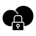 cloud protection vector glyph icon isolated Royalty Free Stock Photo