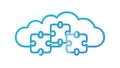 Cloud Puzzle Integration Network Vector Icon, vector design Generative AI Royalty Free Stock Photo