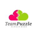 Cloud Puzzle logo design vector template, Vector label of puzzle, illustration, Creative icon, design concept