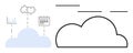 Cloud Computing Concept with Puzzle, Chart, and Calendar for Online Collaboration Royalty Free Stock Photo