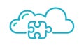 Cloud with puzzle piece integration, problem-solving and collaboration, vector design Generative AI Royalty Free Stock Photo