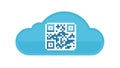 Cloud QR Code: Quick Digital Access Solution, vector design Generative AI Royalty Free Stock Photo