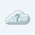 Cloud with Question Mark, Inquiry and Uncertainty Icon, Digital Help, vector design Generative AI Royalty Free Stock Photo