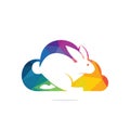 Cloud rabbit vector logo design Royalty Free Stock Photo