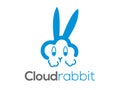Cloud rabbit vector logo (sign, icon, illustration) Royalty Free Stock Photo