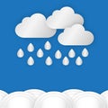 A cloud with rain drop over water or sea against blue sky background in rainy day of rain season Royalty Free Stock Photo