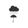 Cloud with rain drop on umbrella icon isolated Royalty Free Stock Photo