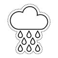 cloud with rain drops climate sign isolated icon Royalty Free Stock Photo