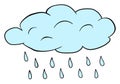 Cloud With Rain Drops Clipart. Weather Forecast For Rain Icon. Vector Water Drops Illustration
