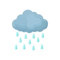 Cloud with rain drops icon, cartoon style