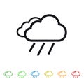 Cloud And Rain Flat Icon For Apps And Websites