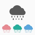 Cloud rain icon, cloud, rain, weather, sky