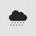 Cloud with rain icon isolated on transparent background. Rain nimbus cloud precipitation with rain drops Royalty Free Stock Photo