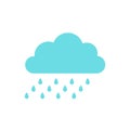 Cloud with rain icon. Vector illustration. Weather symbol. Flat design Royalty Free Stock Photo