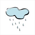 Cloud with rain icon. vector illustration on white background Royalty Free Stock Photo