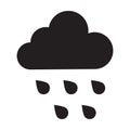 Cloud rain icon vector weather forecast storm sign for graphic design, logo, web site, social media, mobile app, UI Royalty Free Stock Photo