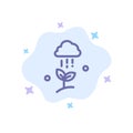 Cloud Rain, Cloud, Nature, Spring, Rain Blue Icon on Abstract Cloud Background Royalty Free Stock Photo