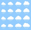 Cloud and rain, storm on blue background Royalty Free Stock Photo