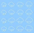 Cloud and rain, storm on blue background Royalty Free Stock Photo