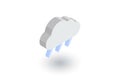 Cloud, rain weather isometric flat icon. 3d vector Royalty Free Stock Photo