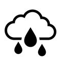Cloud and rain weather vector icon