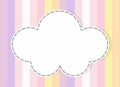 Cloud and rainbow greeting card, poster, banner background template Royalty Free Stock Photo