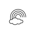 Cloud and rainbow line icon Royalty Free Stock Photo