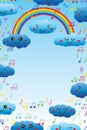 Cloud rainbow love music note frame Royalty Free Stock Photo