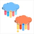 Cloud and Rainbow Vintage Design. vector