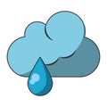 Cloud raining weather symbol cartoon