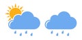 Cloud rainy weather flat design vector icon Royalty Free Stock Photo