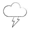 Cloud with ray climate isolated icon