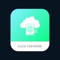 Cloud, Reading, Folder, Upload Mobile App Button. Android and IOS Glyph Version Royalty Free Stock Photo
