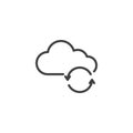 Cloud recycle line icon