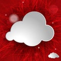 Cloud on a red striped background Royalty Free Stock Photo