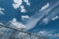 The cloud reflected in the window glass of the building, space for text Royalty Free Stock Photo