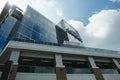 Cloud reflection on the glass exterior of the building Royalty Free Stock Photo