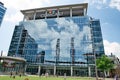 Cloud reflection on the glass exterior of the building Royalty Free Stock Photo