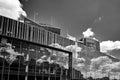 Cloud reflection in the glass facade of a modern building in Poznan Royalty Free Stock Photo