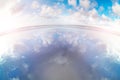 Cloud reflection in the ocean on California beach