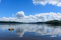 Cloud reflections on Lac des Settons water Royalty Free Stock Photo