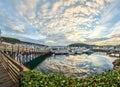 Cloud reflections at sunrise at Friday Harbor, Washington