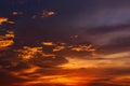 Cloud with refract of sunlight in evening time