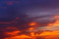 Cloud with refract of sunlight in evening time