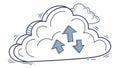 Cloud with Refresh Arrows, Data Sync and Updates, vector design Generative AI Royalty Free Stock Photo
