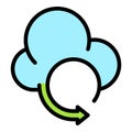 Cloud refresh icon vector flat