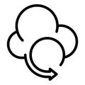 Cloud refresh icon, outline style