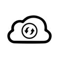 Cloud, refresh, update icon. Black vector design