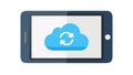 Cloud Refresh or Update on Tablet, Data Synchronization, vector design Generative AI Royalty Free Stock Photo