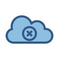 Cloud removed Fill Isolated Vector icon which can easily modify or edit